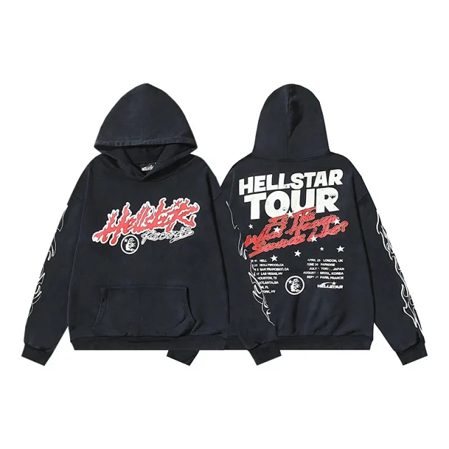 Hellstar Hoodies & Sweatshirts Flame Graphic Pullover Hoodie product detail image 49