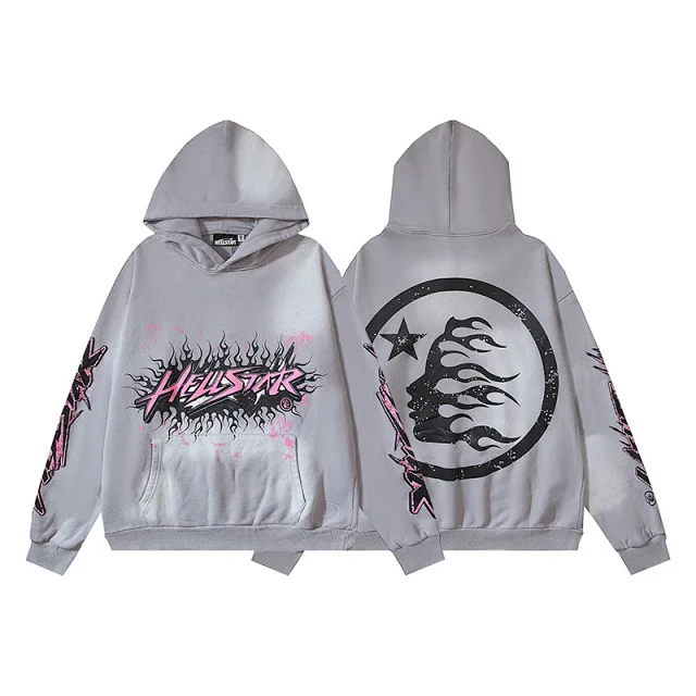 Hellstar Hoodies & Sweatshirts Flame Graphic Pullover Hoodie product detail image 25