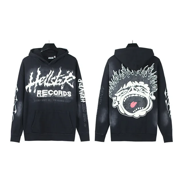Hellstar Hoodies & Sweatshirts Flame Graphic Pullover Hoodie product detail image 48