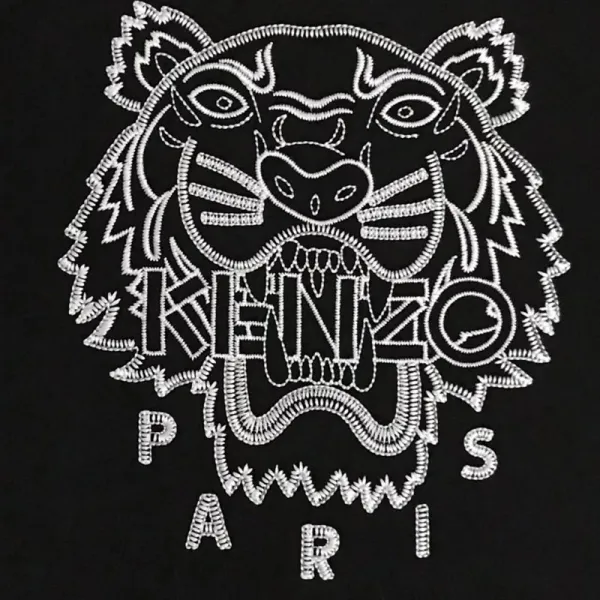 Kenzo Tiger Embroidered Black Hoodie - 11