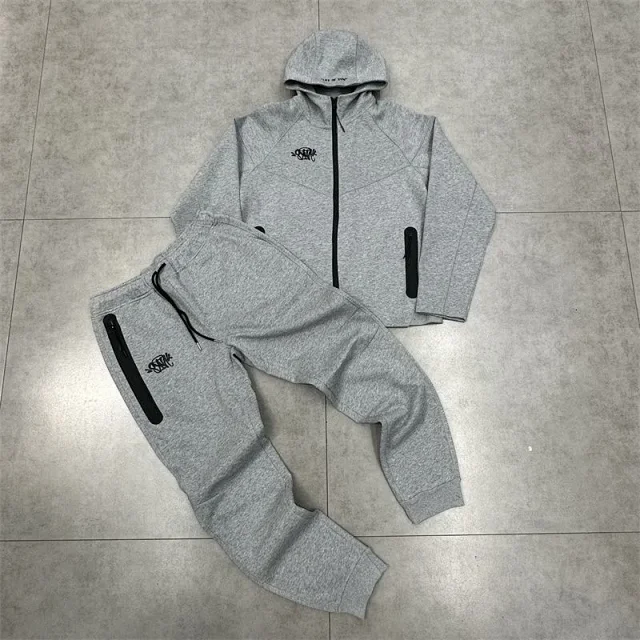 Unbranded Tracksuits Zip-up hooded tracksuit with jogger trousers and zip pockets product detail image 5