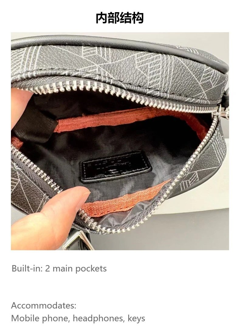 Lacoste Camera Bag Geometric Print Gray Blue Black Crossbody Bag - 4