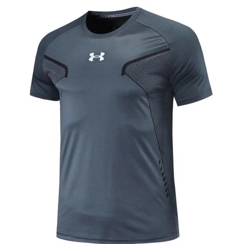 Under Armour Threadborne Tech T-Shirt Charcoal Gray Activewear Top - 13