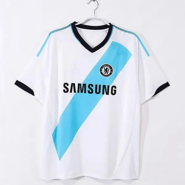 Chelsea FC x Samsung 2005-06 Away Jersey White with Sky Blue Diagonal Stripe - 1