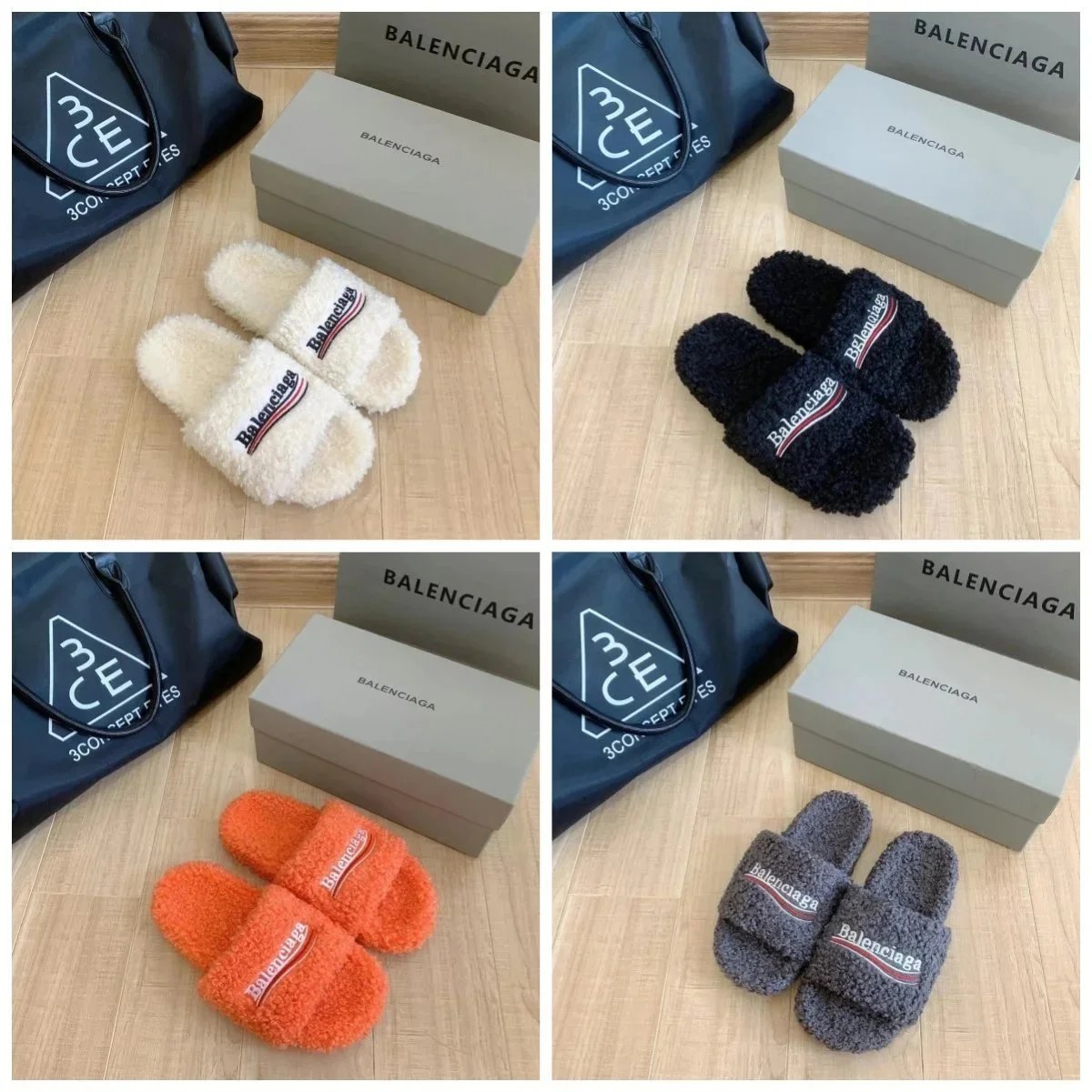 Balenciaga fuzzy slippers QC photos
