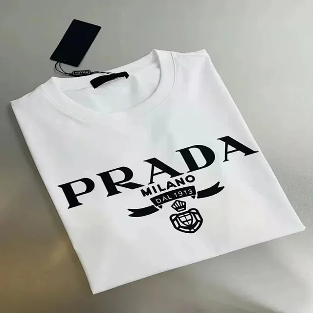 Prada T-Shirts Short-Sleeve Logo-Print product detail image 11