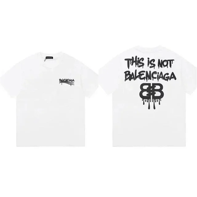 Balenciaga T-Shirts Short-Sleeve Logo Graphic T-Shirt product detail image 12