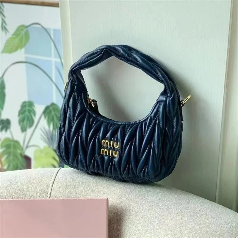 Miu Miu Miu Miu Navy Matelassé Mini Shoulder Bag Navy