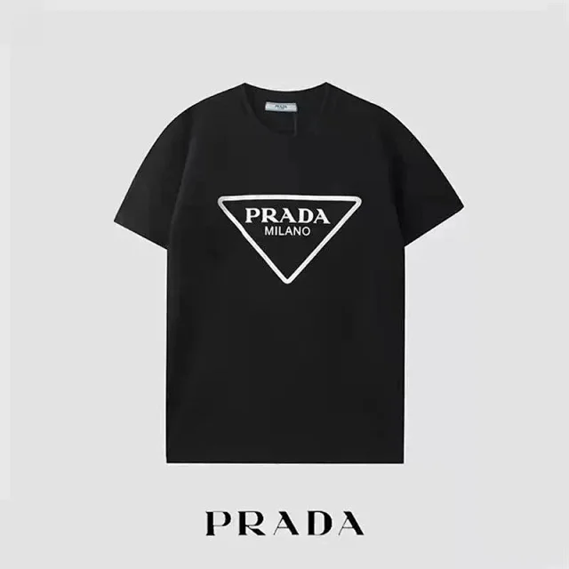 Prada T-Shirts Short-Sleeve Logo-Print product detail image 1