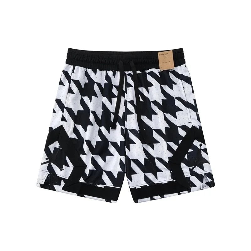 Jordan Jordan Basketball Shorts with Houndstooth Pattern Black