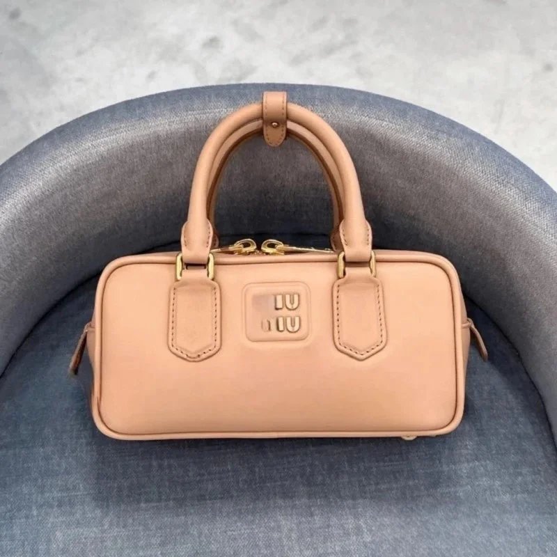 Miu Miu Miu Miu Beige Leather Handbag with Gold Hardware Beige