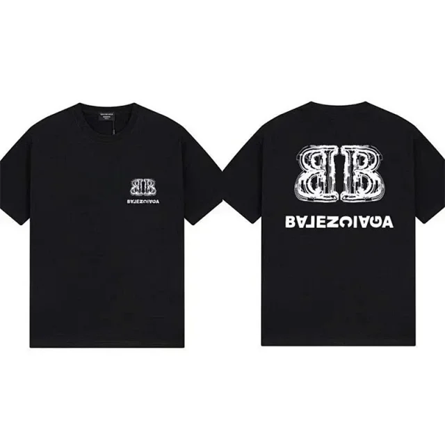 Balenciaga T-Shirts Short-Sleeve Logo Graphic T-Shirt product detail image 13