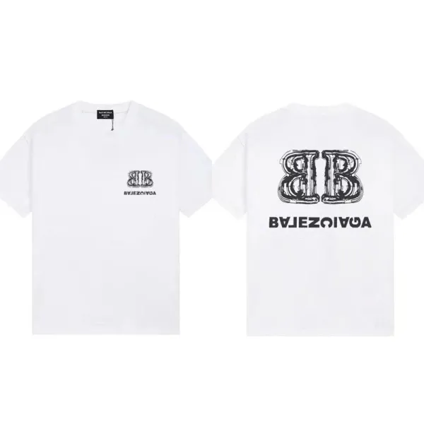 Balenciaga Paris Arch Logo White T-Shirt - 15