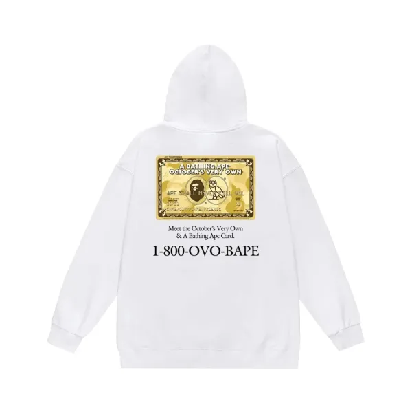 A Bathing Ape x OVO October's Very Own Gold Card Hoodie White - 13