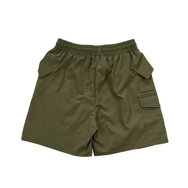 Unbranded Shorts Color-block striped elastic-waist with web belt product detail image 14