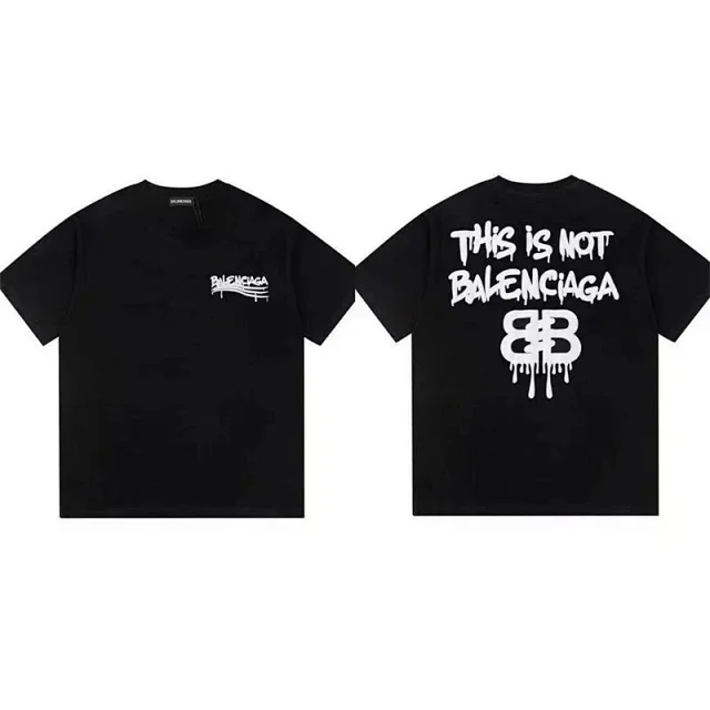 Balenciaga T-Shirts Short-Sleeve Logo Graphic T-Shirt product detail image 11