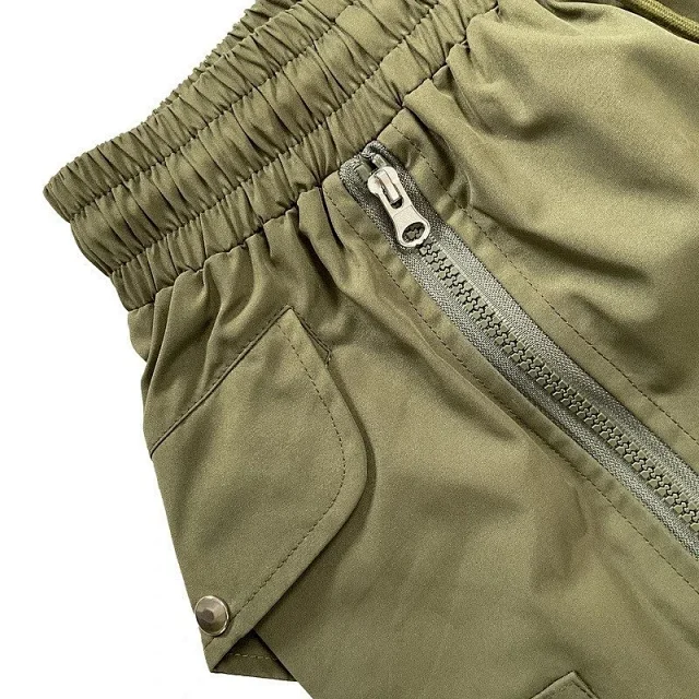 Unbranded Shorts Color-block striped elastic-waist with web belt product detail image 17