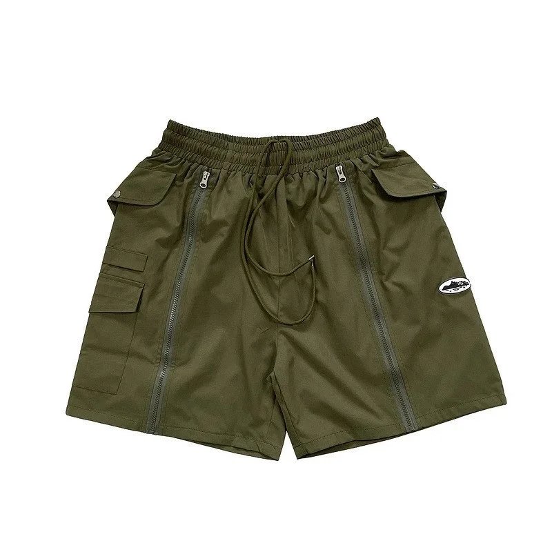 Off-White Diagonal Stripe Panel Shorts Yellow/White - 14