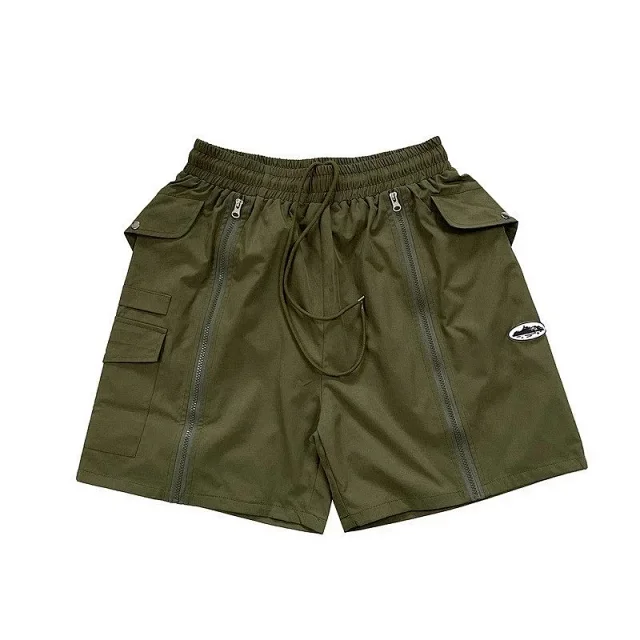 Unbranded Shorts Color-block striped elastic-waist with web belt product detail image 13