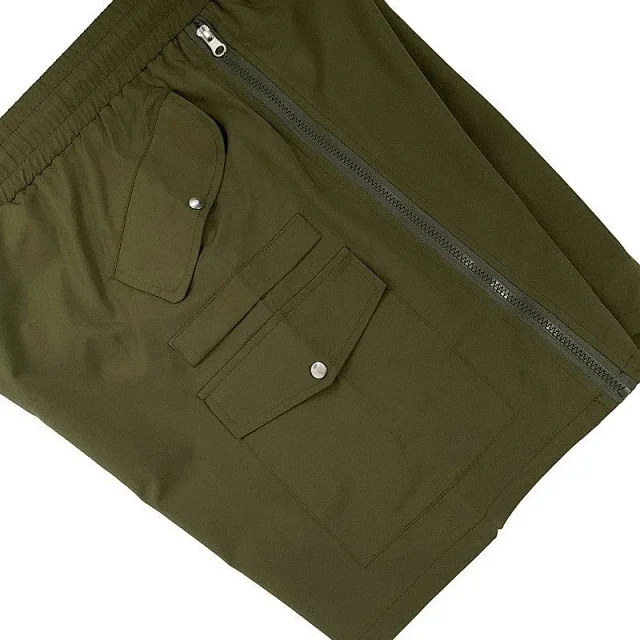 Unbranded Shorts Color-block striped elastic-waist with web belt product detail image 21