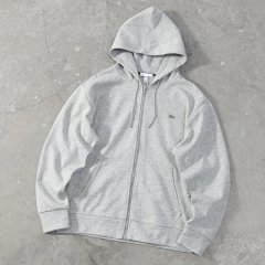 Crocodile fish basic embroidery logo three needle five thread zipper hooded sweatshirt for men and women