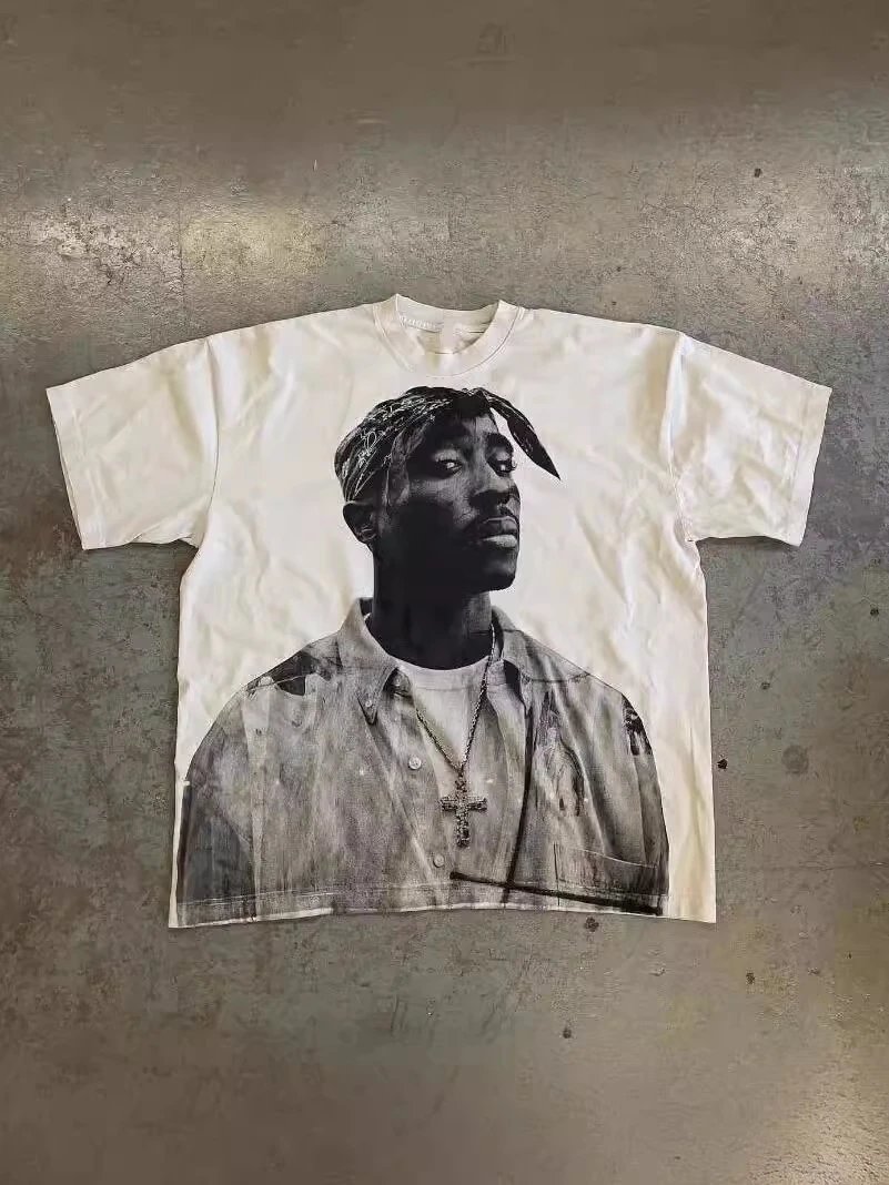 White Tupac Graphic T-Shirt