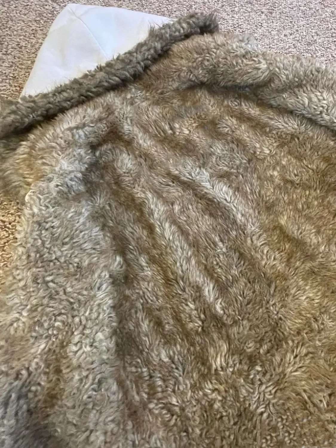 美式复古vintage 古着白色字母毛领连帽卫衣秋冬拉链上衣加绒外套 3