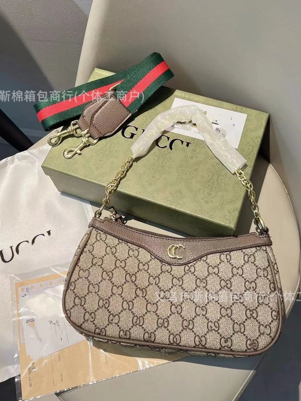 Wholesale 2025 New G Home Mahjong Bag Single Shoulder Underarm Bag Light Luxury High Texture Crossbody Bag Small Square Bag Plastic Sealed