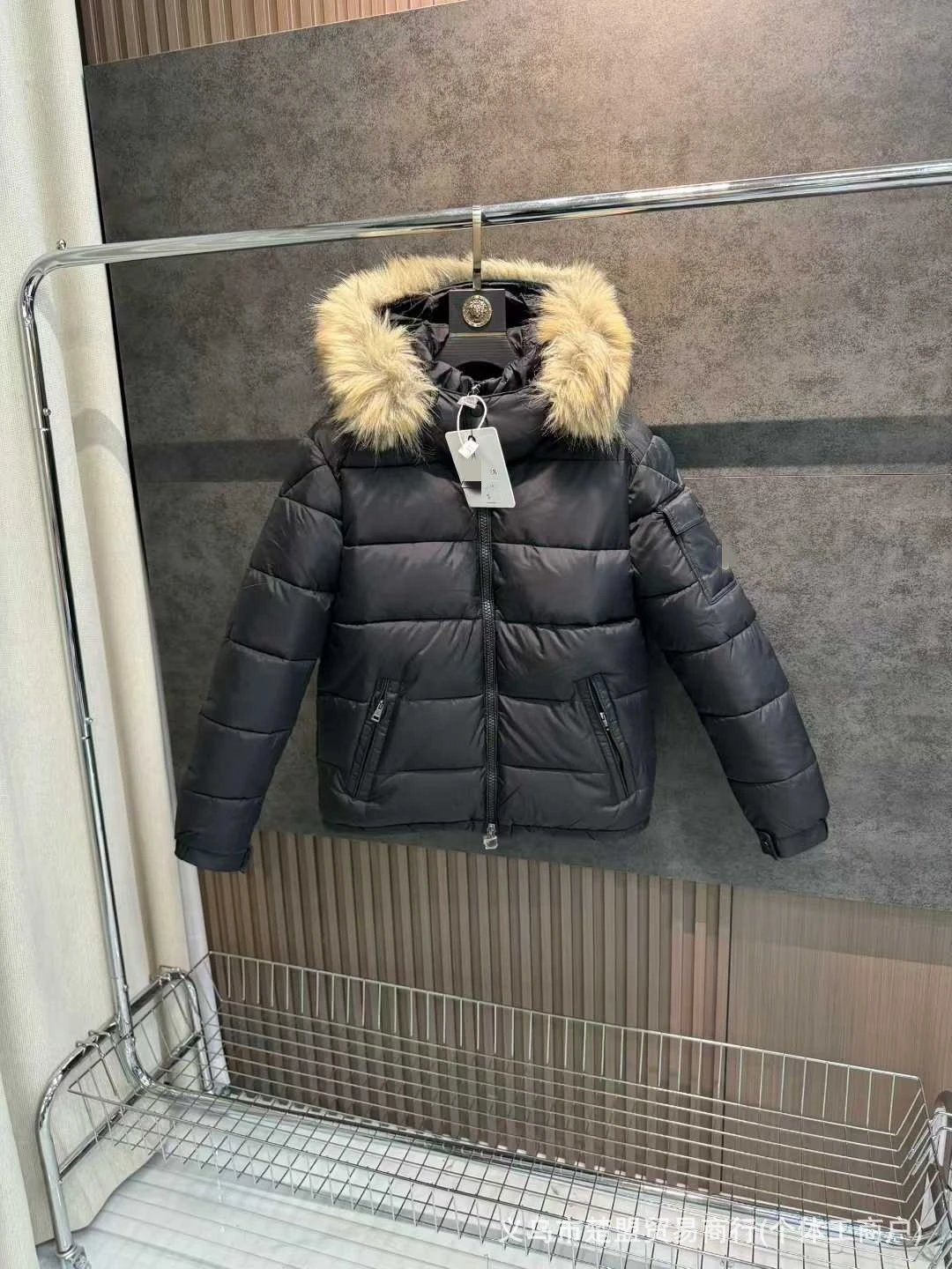 Unbranded Puffer Jacket Faux Fur Hooded Black