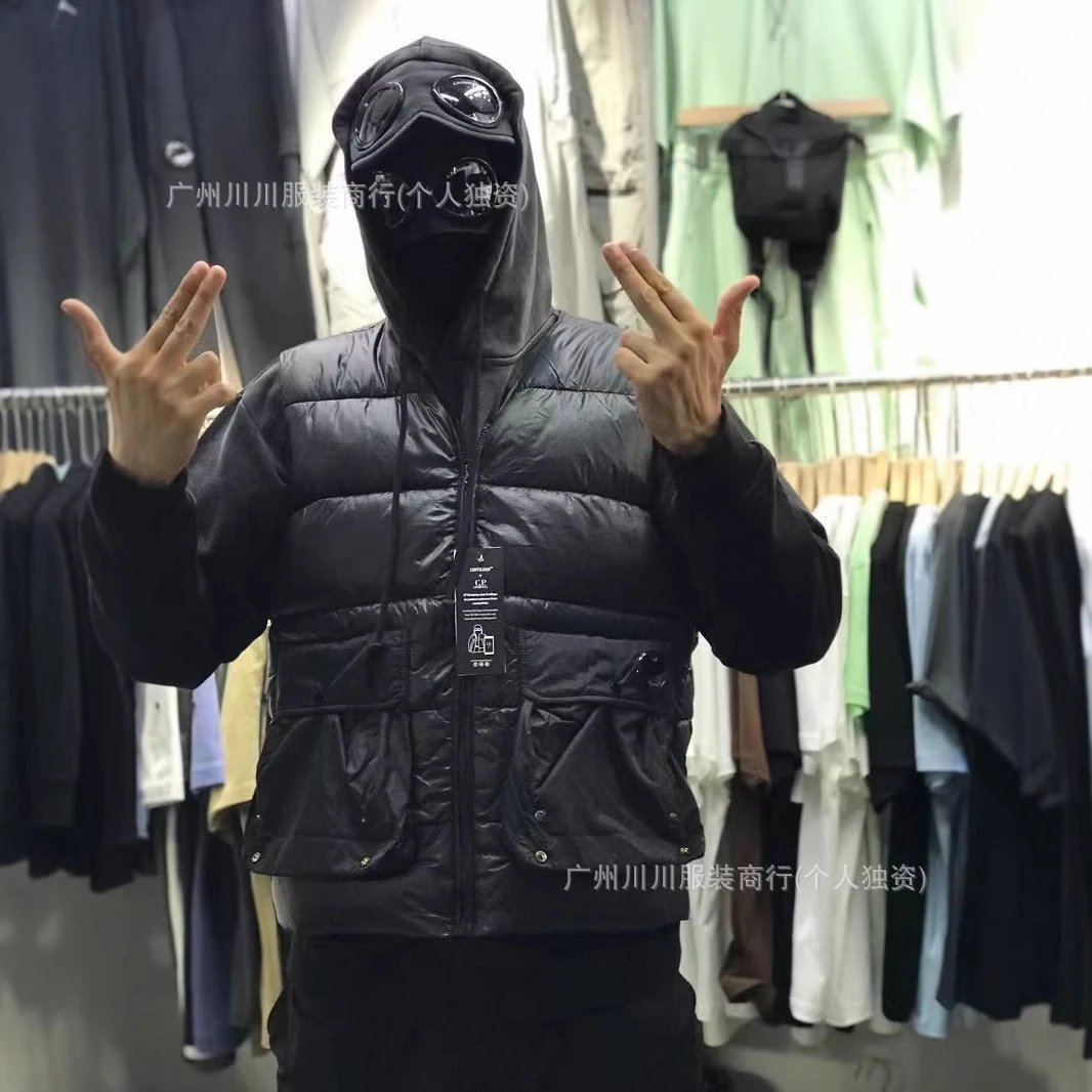 复古坎肩马甲男女款棉服外穿高街徽章镜片纯色 - 134449