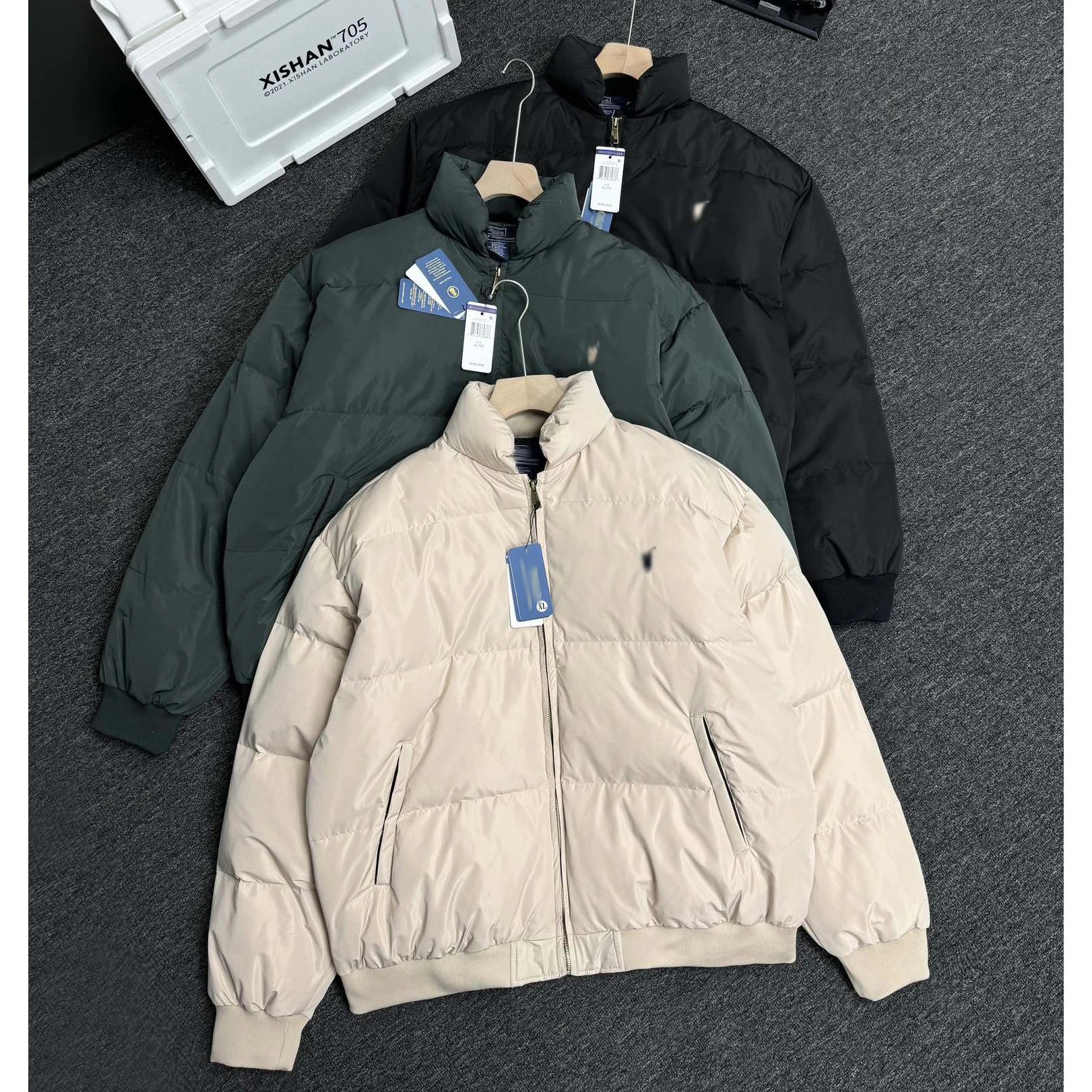 小马刺绣 古着罗纹面包羽绒服外套 - 134978