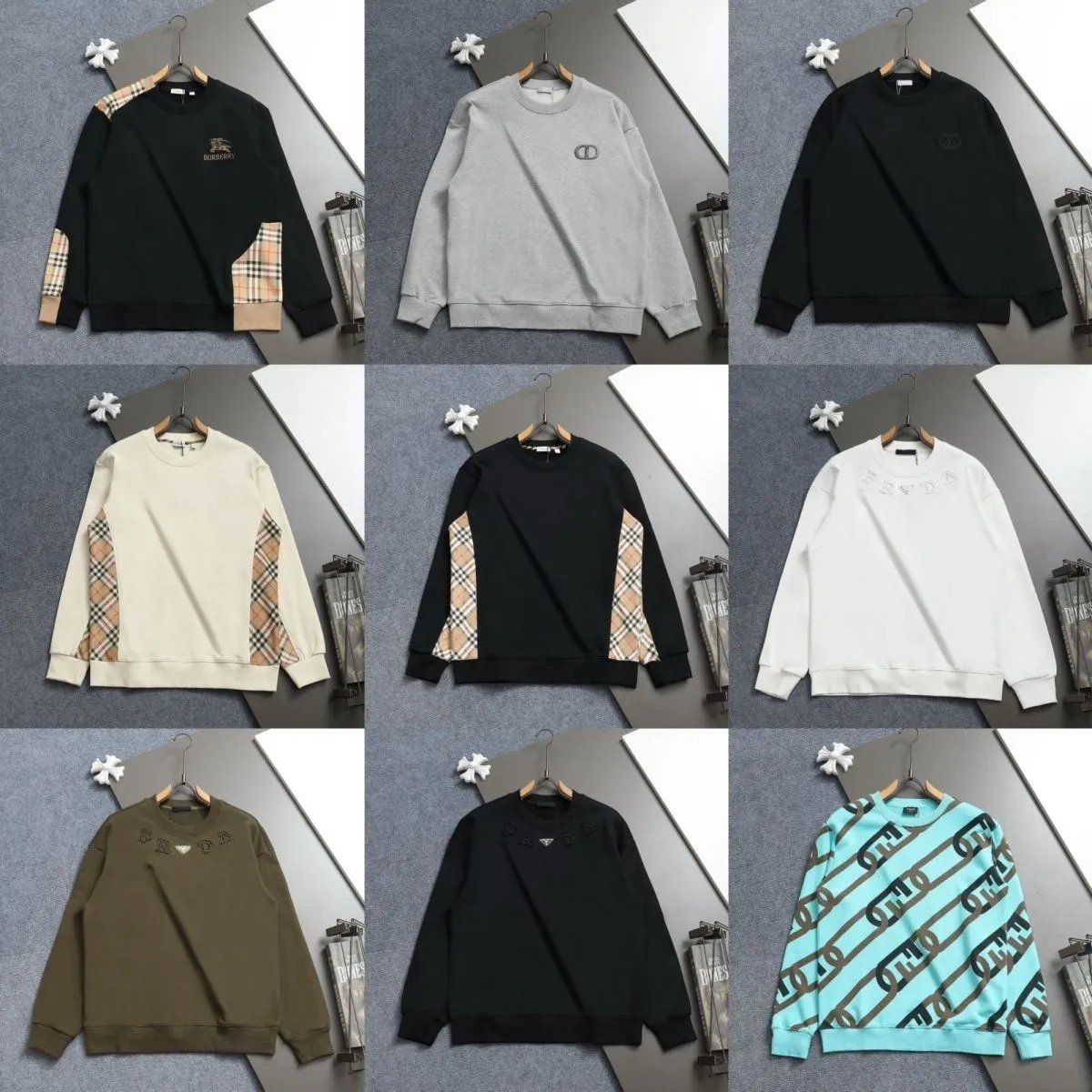 Burberry Check Panel Sweatshirt for Men and Women - 134296