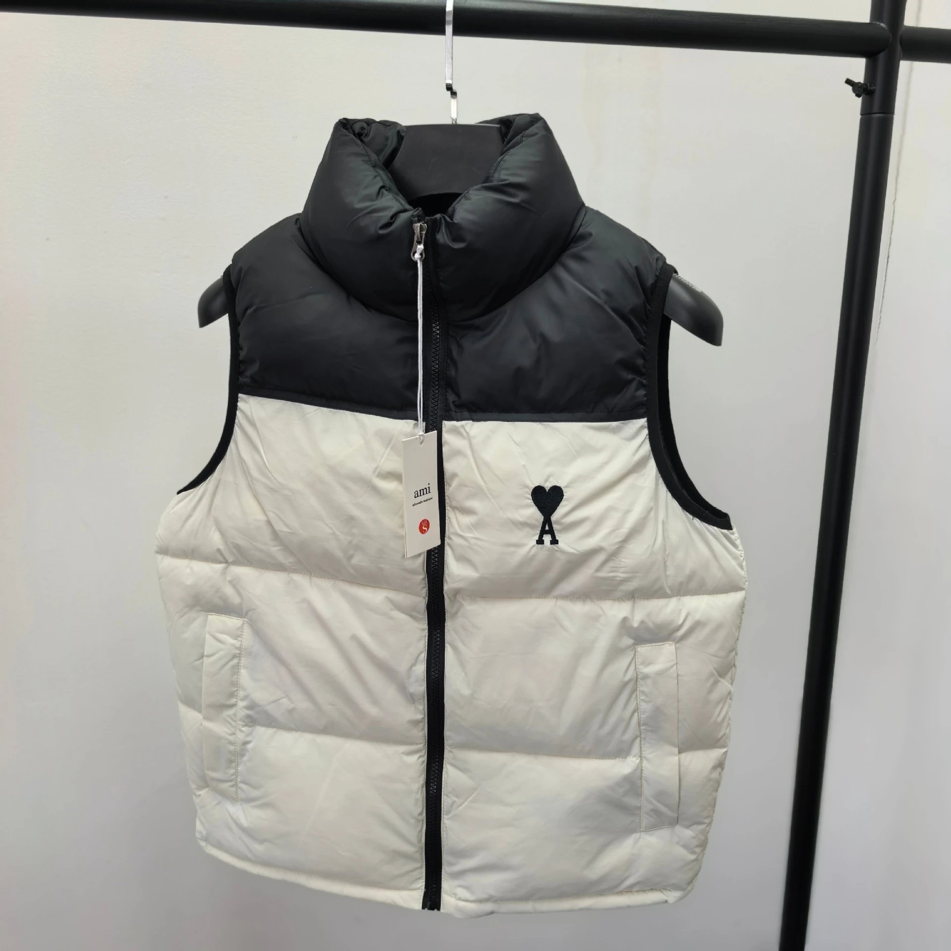 棉服马甲 爱心刺绣保暖上衣外套背心立领
