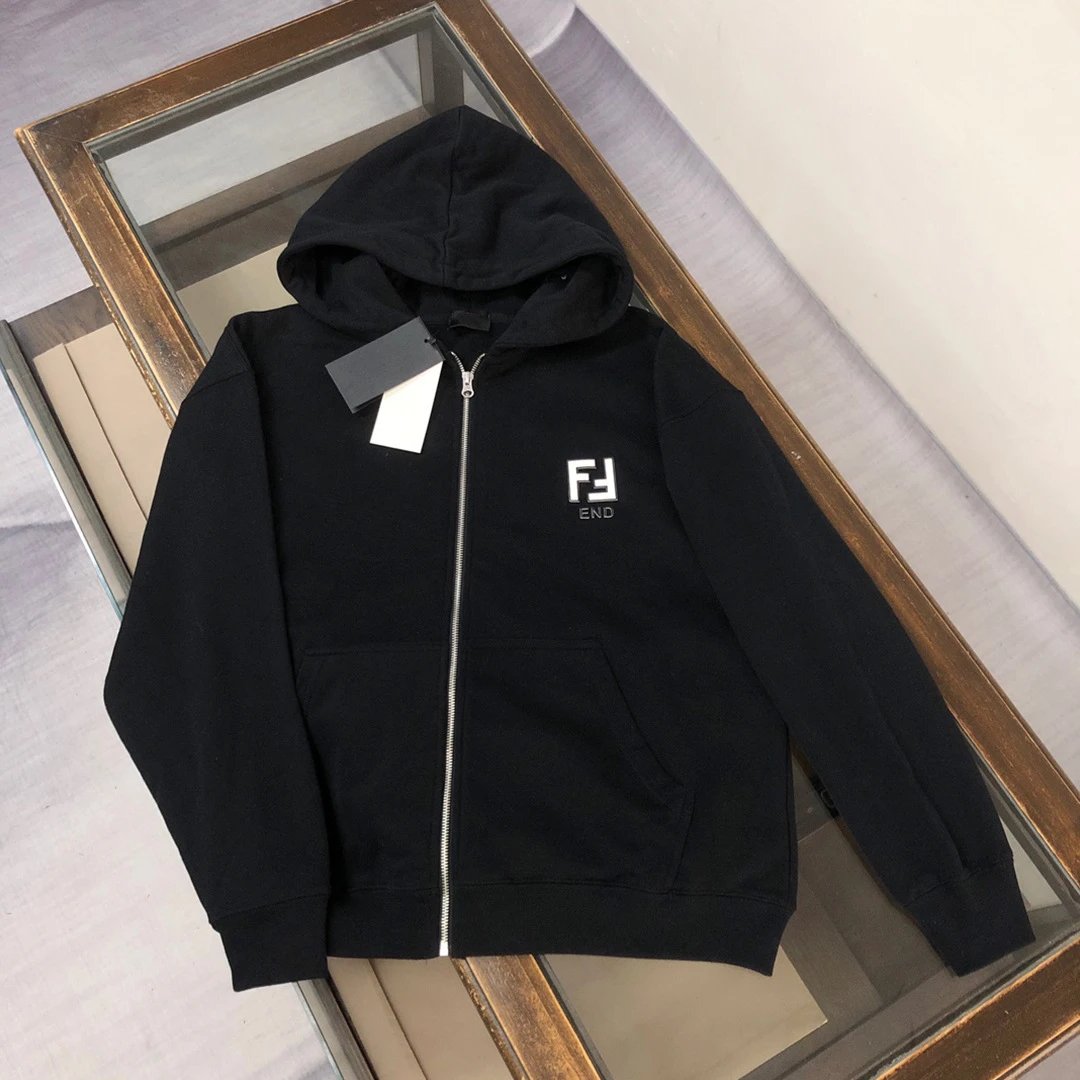 男士连帽衫卫衣开衫拉链双F卫衣男落肩宽松 - 134313