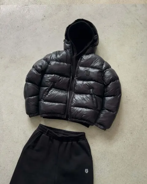 Moncler Genius Down Jacket Black + Sweatpants Black Set - 1