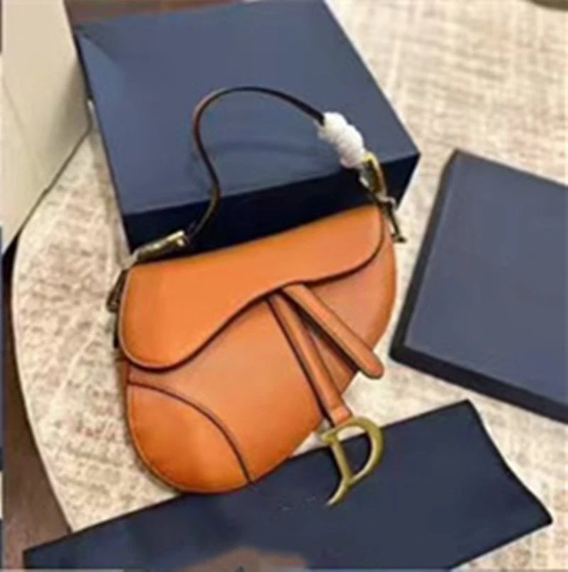 Dior Crossbody Bags Saddle Bag with D Charm — Yellow saddle