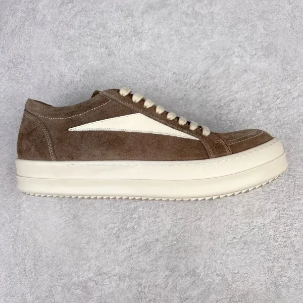 Rick Owens DRKSHDW Runner Suede Brown Cream Sneakers - 1