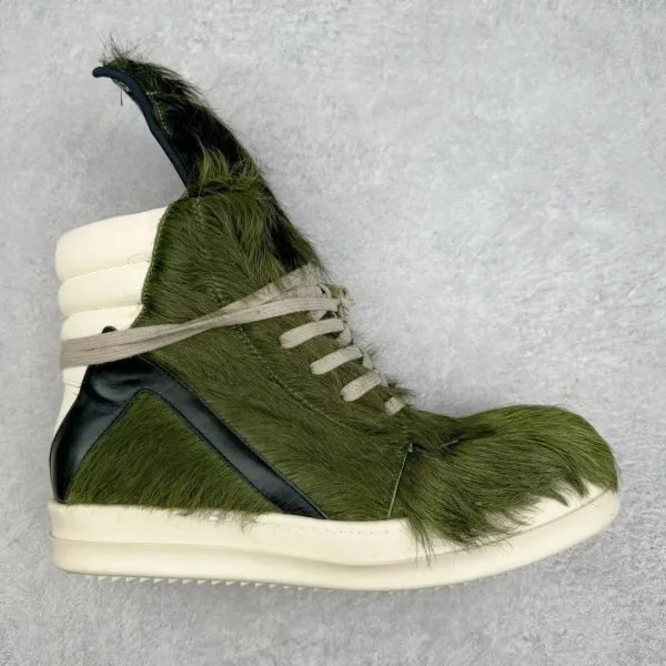 Rick Owens DRKSHDW Runner Suede Brown Cream Sneakers - 8
