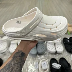 thumbnail for Crocodile Classic Sport Sandals Unisex Solid Black Bone White Pure White Clog Platform Sole Khaki Grey White Black Durian Warm Khaki Black White