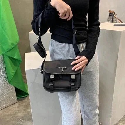 PLD Double Buckle Single Shoulder Crossbody Flap Bag