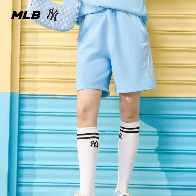 出口韩国订单、男女同款：MLB 情侣短裤撞色队标运动裤