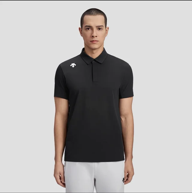 原厂原单 4色可选 迪桑特 专柜在售新款 百搭纯色微肌理polo衫