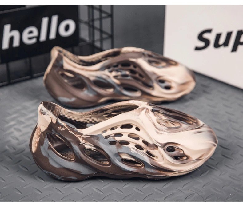 Design Yeezy Foam Runner-Inspired Purple Marbled Slide Sandals - 25