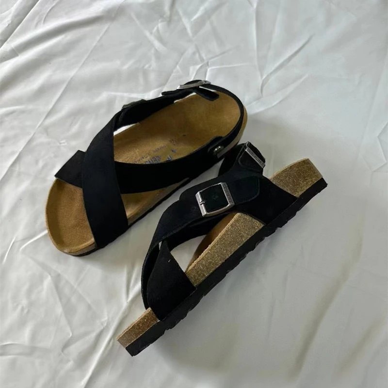Cross sandals black