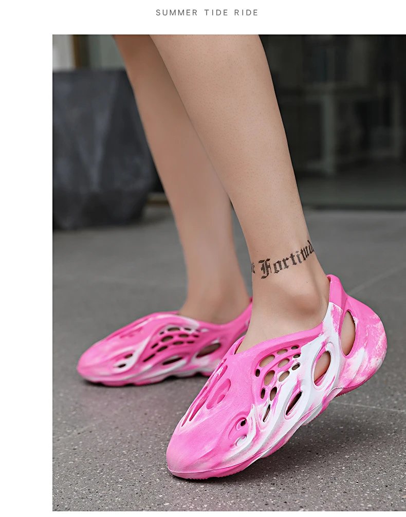 Design Yeezy Foam Runner-Inspired Purple Marbled Slide Sandals - 13