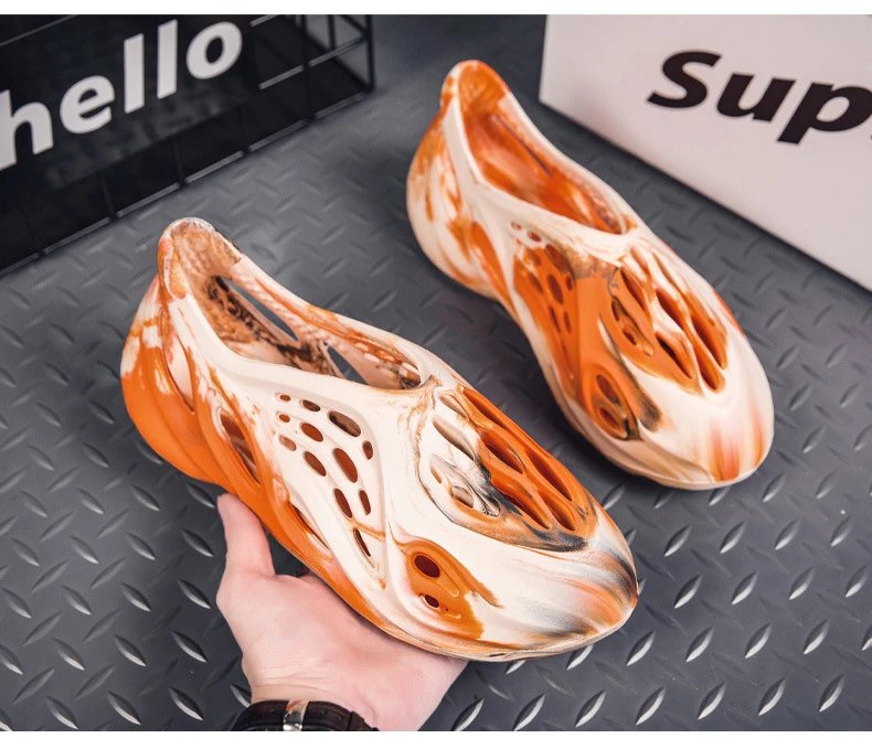 Design Yeezy Foam Runner-Inspired Purple Marbled Slide Sandals - 26