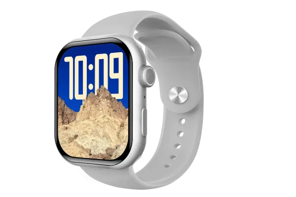 Apple Watch Series 9 Silver Aluminum with White Sport Band Smartwatch - 1