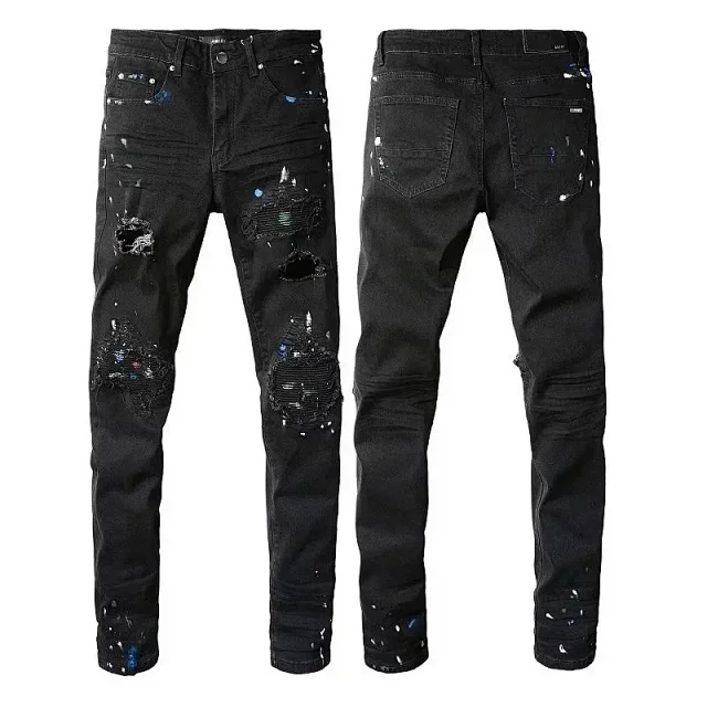Amiri Distressed printed denim jeans product detail image 9