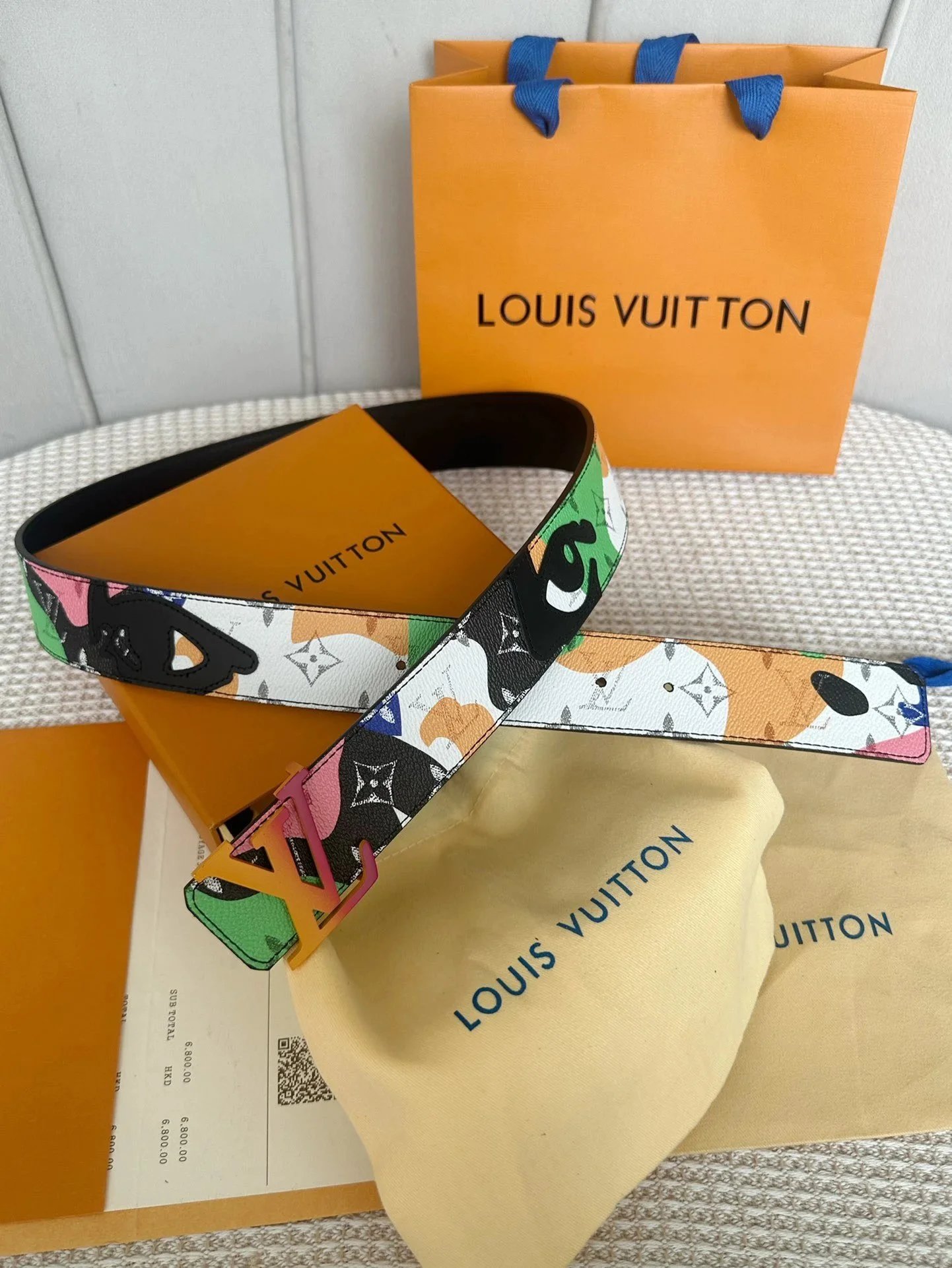 Louis Vuitton Monogram Multicolor Panda Belt with Gradient LV Buckle - 1