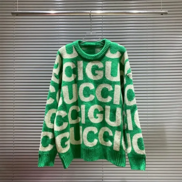 Gucci GG Pattern Knit Sweater Green - 1